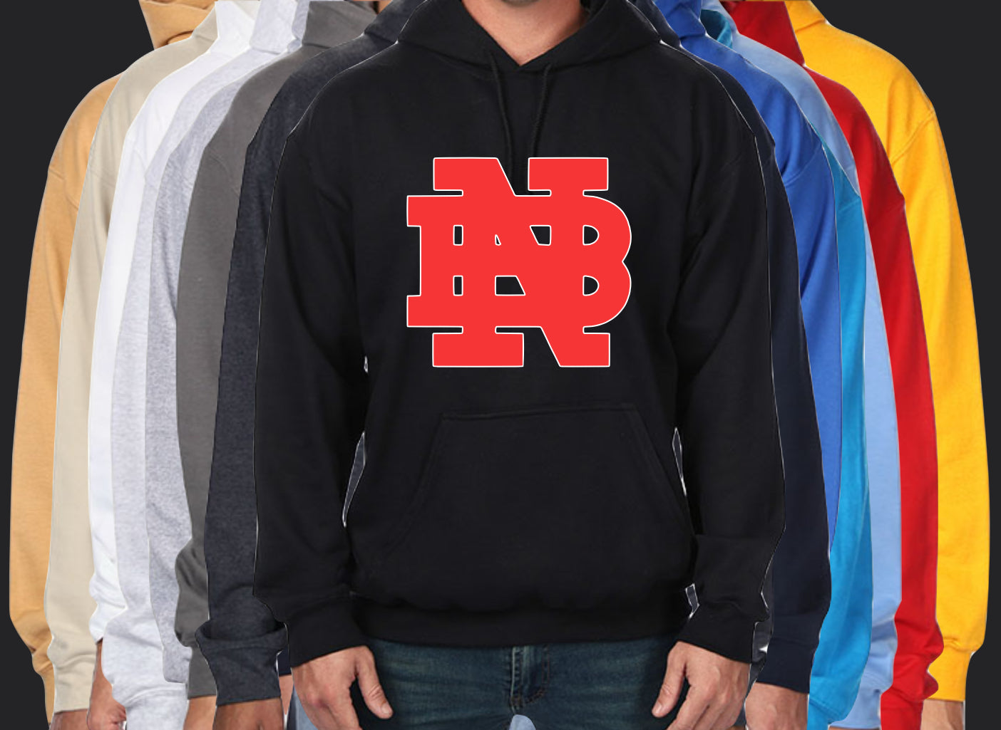 Flocked Red NB Hoodies